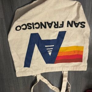 Aviator nation San Francisco Retro Logo Canvas Tote in Natural